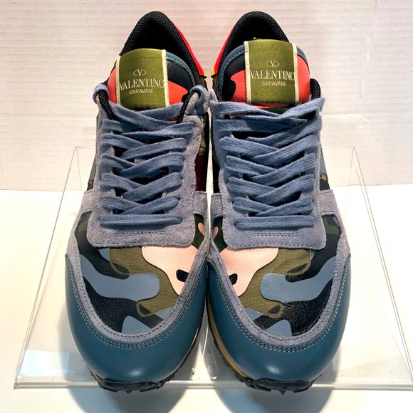 Valentino Garavani Hawaiian Couture Camo Print Low Top Sneakers Mens 39 - Picture 1 of 11